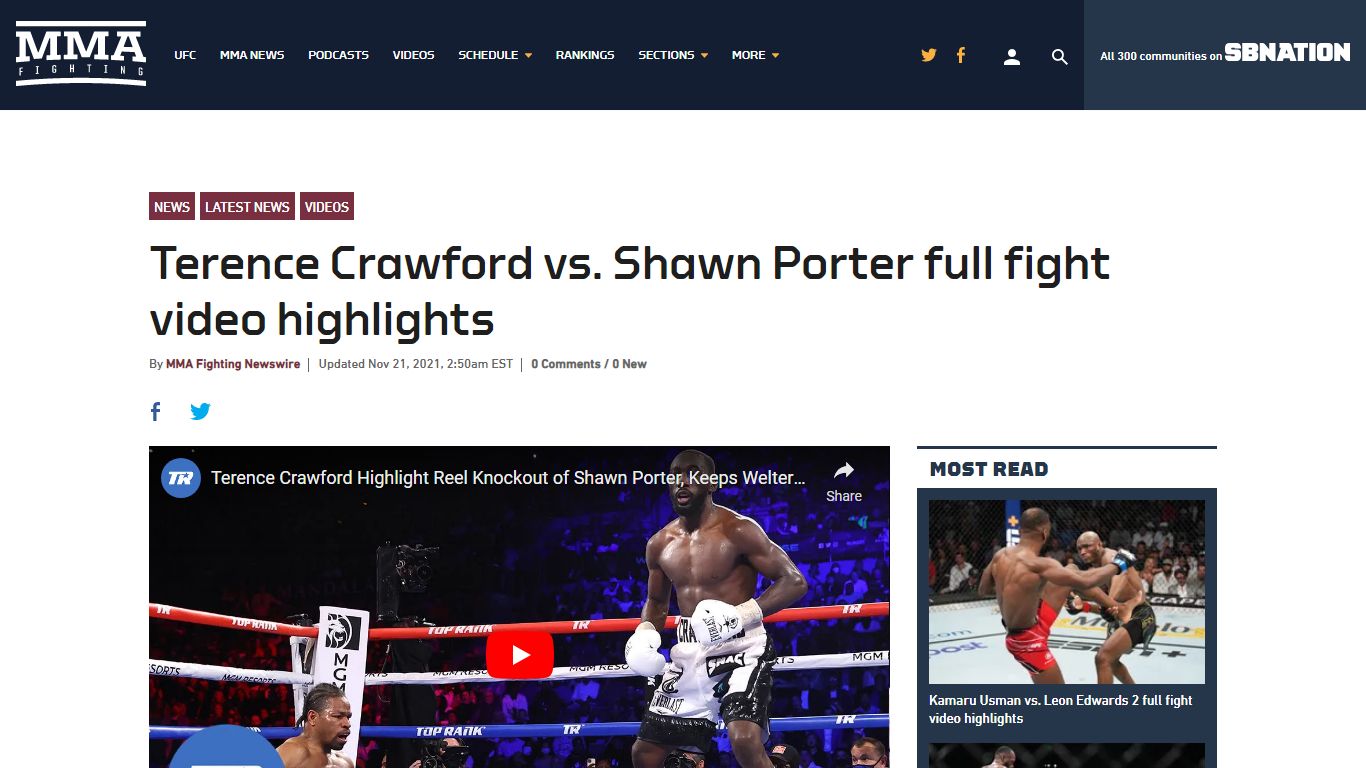 Terence Crawford vs. Shawn Porter full fight video highlights