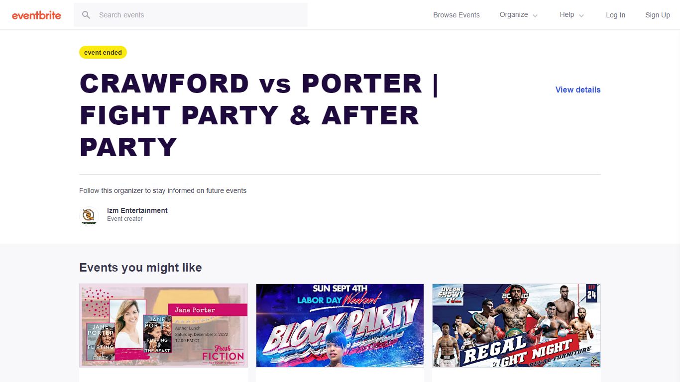 CRAWFORD vs PORTER | FIGHT PARTY & AFTER PARTY Tickets, Sat, Nov 20 ...