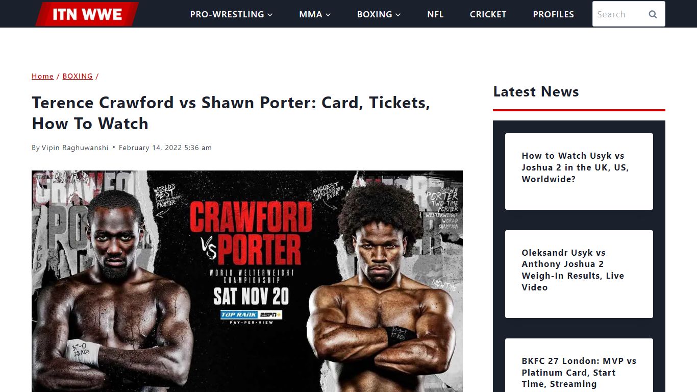 Terence Crawford vs Shawn Porter: Card, Tickets, How To Watch