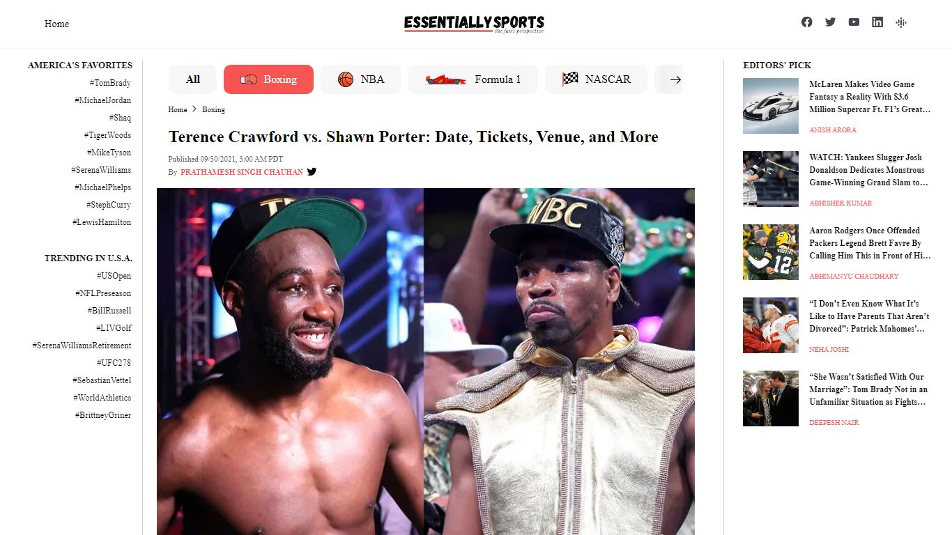 Terence Crawford vs. Shawn Porter: Date, Tickets, Venue, and More