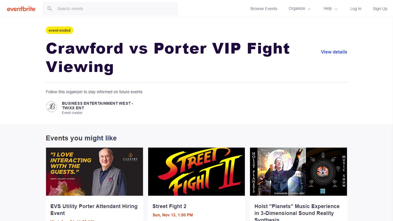 Crawford vs Porter VIP Fight Viewing - Eventbrite